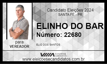 Candidato ELINHO DO BAR 2024 - SANTA FÉ - Eleições