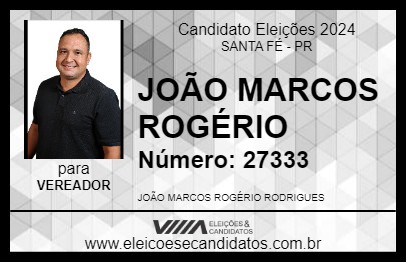 Candidato JOÃO MARCOS ROGÉRIO 2024 - SANTA FÉ - Eleições