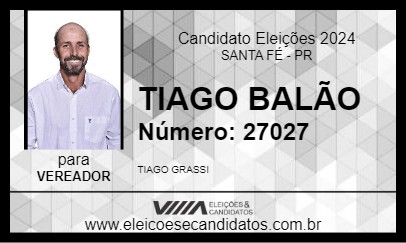 Candidato TIAGO BALÃO 2024 - SANTA FÉ - Eleições