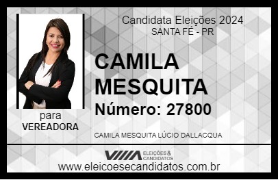 Candidato CAMILA MESQUITA 2024 - SANTA FÉ - Eleições