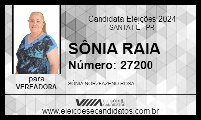 Candidato SÔNIA RAIA 2024 - SANTA FÉ - Eleições