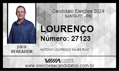 Candidato LOURENÇO 2024 - SANTA FÉ - Eleições