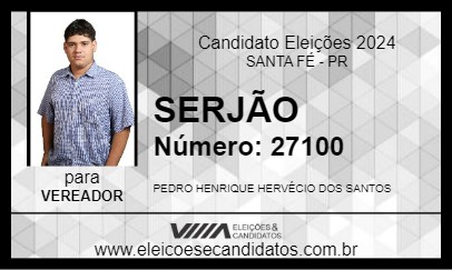 Candidato SERJÃO 2024 - SANTA FÉ - Eleições