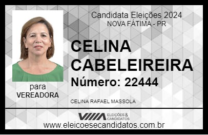 Candidato CELINA CABELEIREIRA 2024 - NOVA FÁTIMA - Eleições