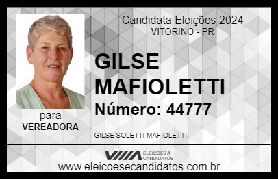 Candidato GILSE MAFIOLETTI 2024 - VITORINO - Eleições