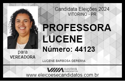 Candidato PROFESSORA LUCENE 2024 - VITORINO - Eleições