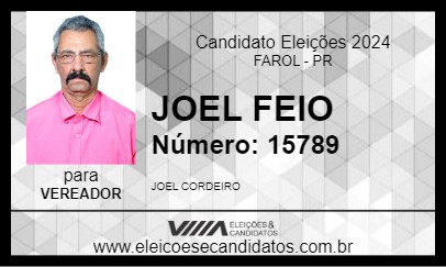 Candidato JOEL FEIO 2024 - FAROL - Eleições