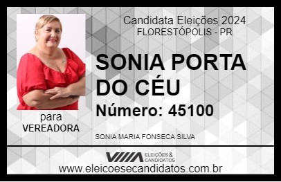 Candidato SONIA DA PORTA DO CÉU 2024 - FLORESTÓPOLIS - Eleições