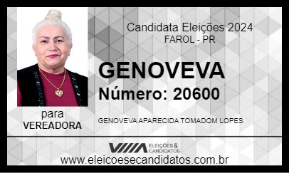 Candidato GENOVEVA 2024 - FAROL - Eleições