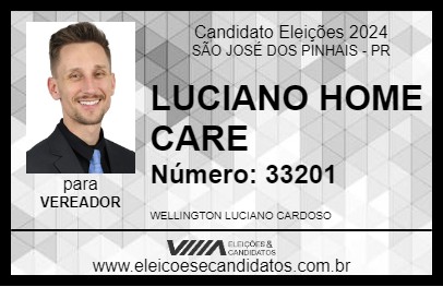 Candidato LUCIANO HOME CARE 2024 - SÃO JOSÉ DOS PINHAIS - Eleições