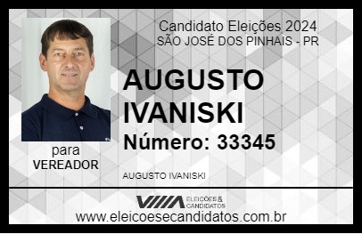 Candidato AUGUSTO IVANISKI 2024 - SÃO JOSÉ DOS PINHAIS - Eleições