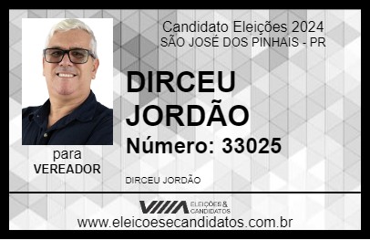 Candidato DIRCEU DA FEIRINHA 2024 - SÃO JOSÉ DOS PINHAIS - Eleições