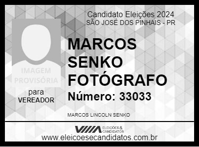 Candidato MARCOS SENKO FOTÓGRAFO 2024 - SÃO JOSÉ DOS PINHAIS - Eleições