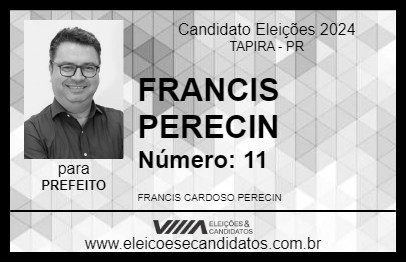 Candidato FRANCIS PERECIN 2024 - TAPIRA - Eleições