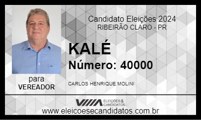 Candidato KALÉ 2024 - RIBEIRÃO CLARO - Eleições