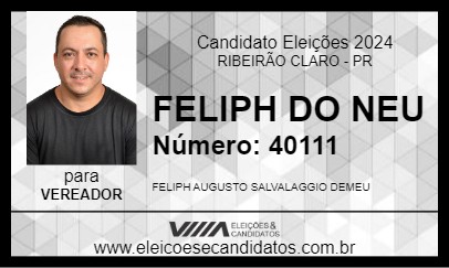 Candidato FELIPH DO NEU 2024 - RIBEIRÃO CLARO - Eleições