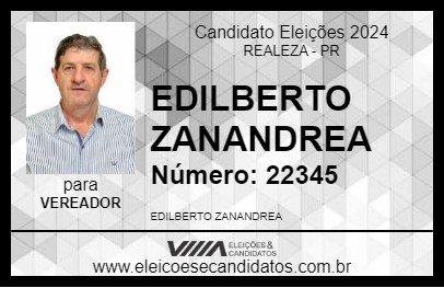 Candidato EDILBERTO ZANANDREA 2024 - REALEZA - Eleições