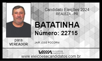 Candidato BATATINHA 2024 - REALEZA - Eleições