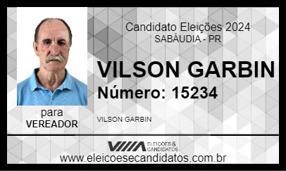 Candidato VILSON GARBIN 2024 - SABÁUDIA - Eleições