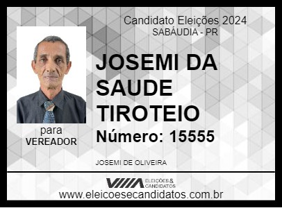 Candidato JOSEMI DA SAUDE TIROTEIO 2024 - SABÁUDIA - Eleições