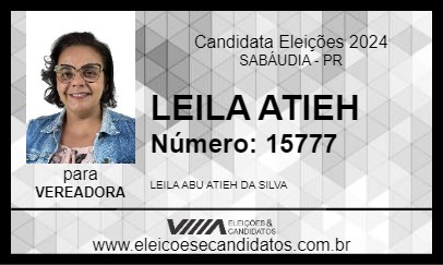 Candidato LEILA ATIEH 2024 - SABÁUDIA - Eleições