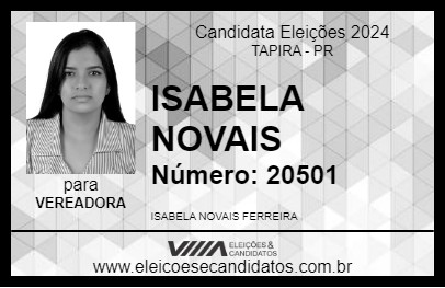 Candidato ISABELA NOVAIS 2024 - TAPIRA - Eleições