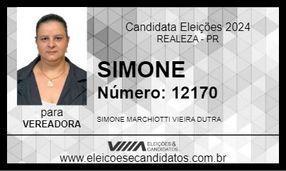 Candidato SIMONE 2024 - REALEZA - Eleições