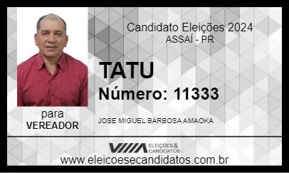 Candidato TATU 2024 - ASSAÍ - Eleições