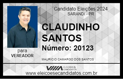 Candidato CLAUDINHO SANTOS 2024 - SARANDI - Eleições