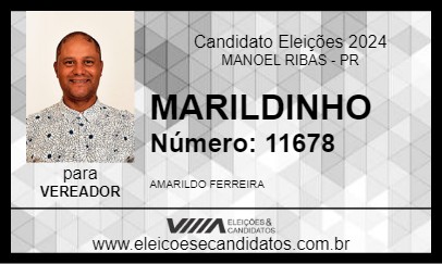 Candidato MARILDINHO 2024 - MANOEL RIBAS - Eleições