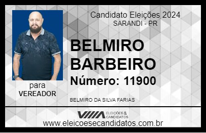 Candidato BELMIRO BARBEIRO 2024 - SARANDI - Eleições