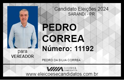 Candidato PEDRO CORREA 2024 - SARANDI - Eleições