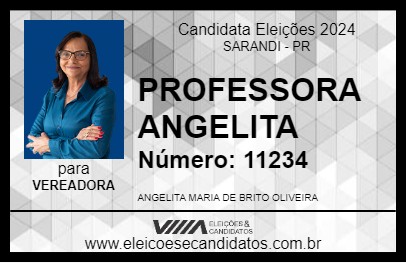 Candidato PROFESSORA ANGELITA 2024 - SARANDI - Eleições