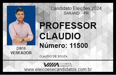 Candidato PROFESSOR CLAUDIO 2024 - SARANDI - Eleições