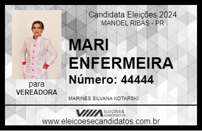 Candidato MARI ENFERMEIRA 2024 - MANOEL RIBAS - Eleições