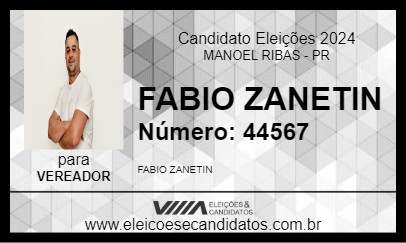 Candidato FABIO ZANETIN 2024 - MANOEL RIBAS - Eleições