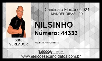 Candidato NILSINHO 2024 - MANOEL RIBAS - Eleições