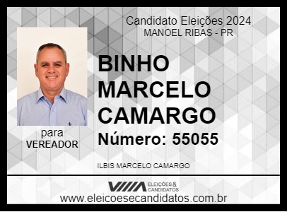 Candidato BINHO MARCELO CAMARGO 2024 - MANOEL RIBAS - Eleições