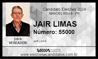 Candidato JAIR LIMAS 2024 - MANOEL RIBAS - Eleições