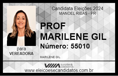 Candidato PROF MARILENE GIL 2024 - MANOEL RIBAS - Eleições