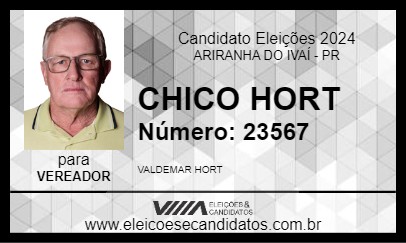 Candidato CHICO HORT 2024 - ARIRANHA DO IVAÍ - Eleições