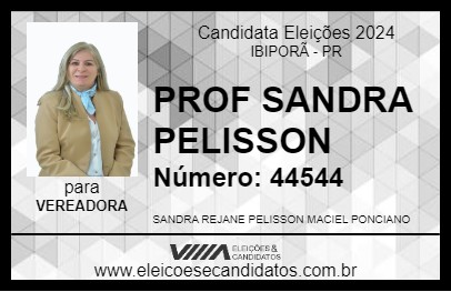 Candidato PROF SANDRA PELISSON 2024 - IBIPORÃ - Eleições