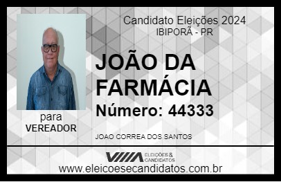 Candidato JOÃO DA FARMÁCIA 2024 - IBIPORÃ - Eleições