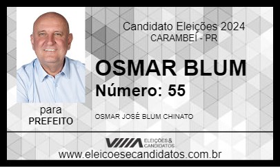 Candidato OSMAR BLUM 2024 - CARAMBEÍ - Eleições