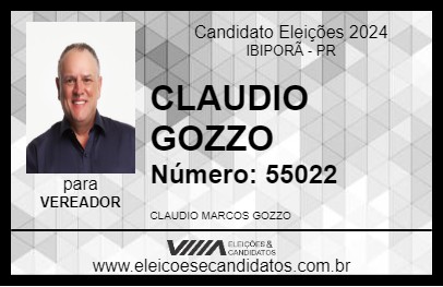 Candidato CLAUDIO GOZZO 2024 - IBIPORÃ - Eleições