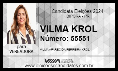 Candidato VILMA KROL 2024 - IBIPORÃ - Eleições