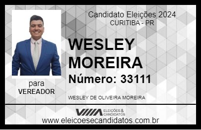 Candidato WESLEY MOREIRA 2024 - CURITIBA - Eleições