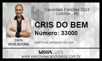 Candidato CRIS DO BEM 2024 - CURITIBA - Eleições