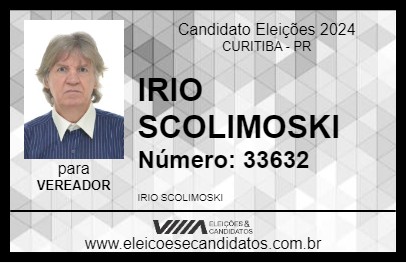 Candidato IRIO SCOLIMOSKI 2024 - CURITIBA - Eleições