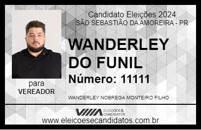 Candidato WANDERLEY DO FUNIL 2024 - SÃO SEBASTIÃO DA AMOREIRA - Eleições